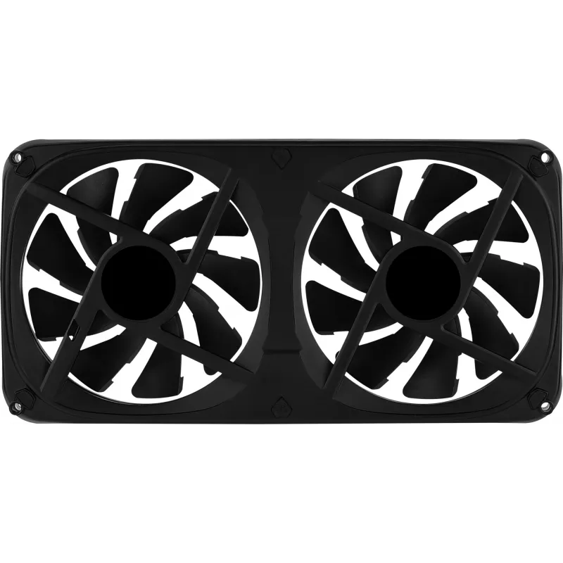Aerocool ASTRO24 dvigubas 12 cm ARGB ventiliatorius su antivibracinėmis pagalvėlėmis, juodas