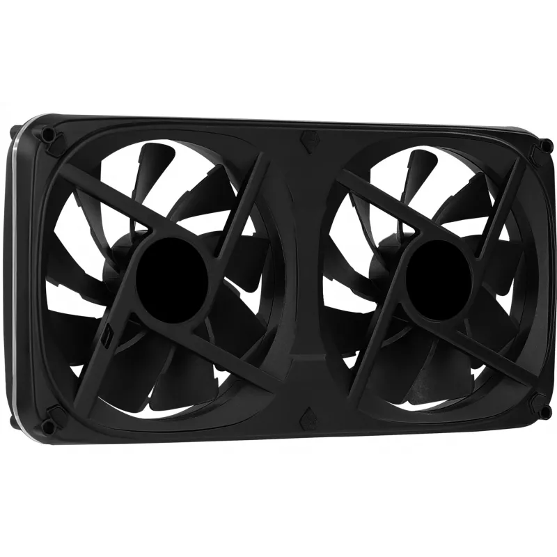 Aerocool ASTRO24 dvigubas 12 cm ARGB ventiliatorius su antivibracinėmis pagalvėlėmis, juodas