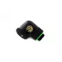 BitsPower BP-MBE90RML žalvarinis 90° sukamasis adapteris skysčio aušinimui, 1/4 colio sriegis, juodas