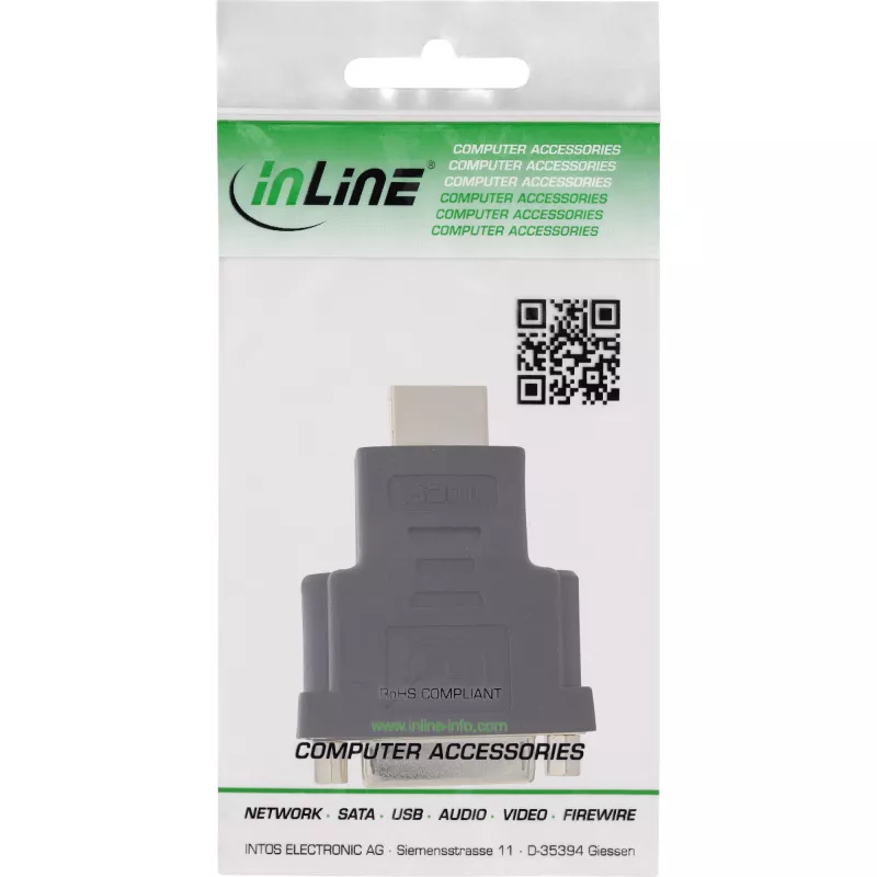 InLine HDMI į DVI adapteris (kištukas / 24+1 lizdas) auksuotas, 4K2K