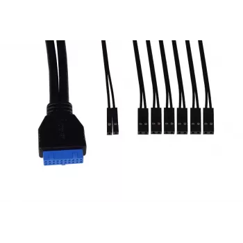 Alphacool I/O ES Panel su kabelių rinkiniu ir USB 3.0, juoda