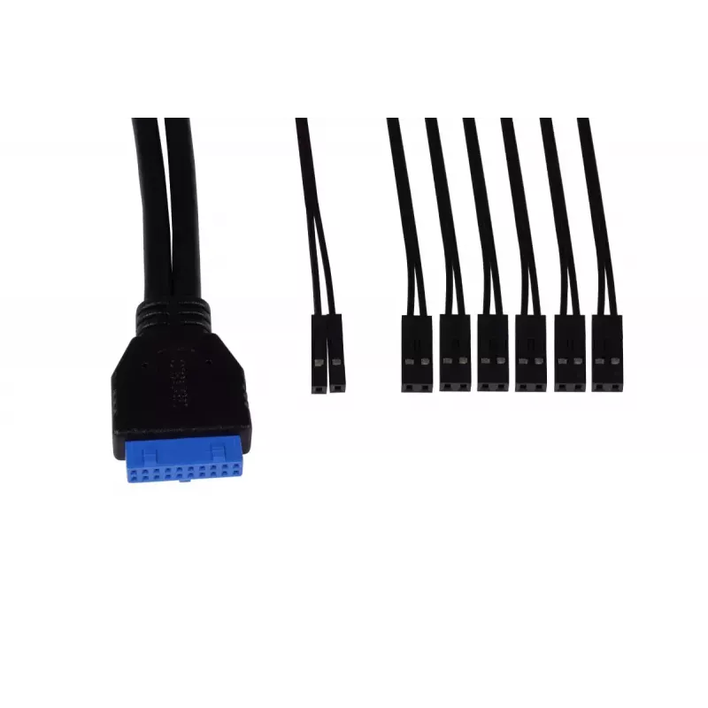 Alphacool I/O ES Panel su kabelių rinkiniu ir USB 3.0, juoda