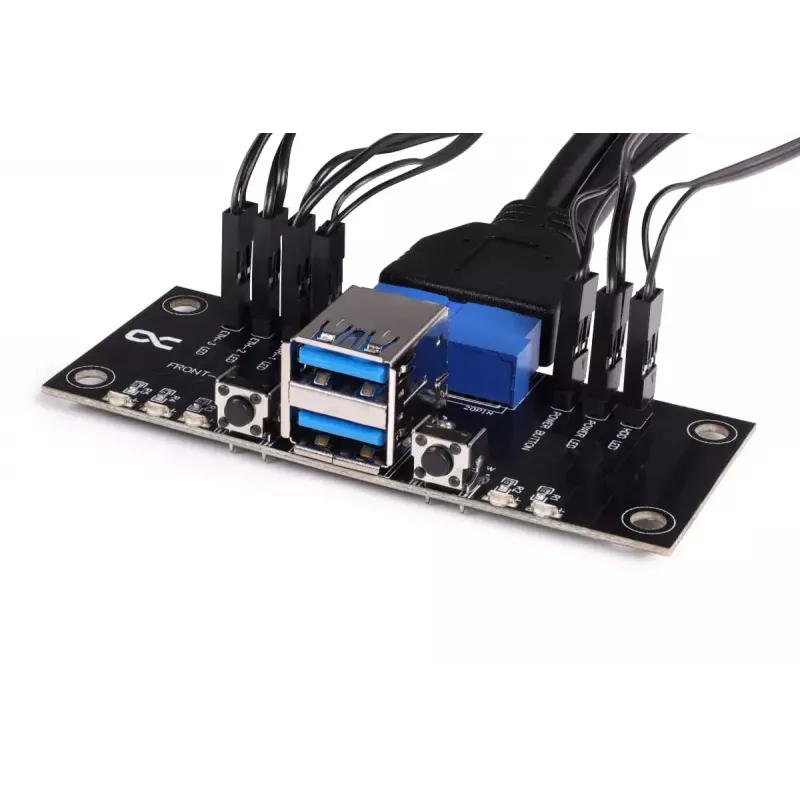 Alphacool I/O ES Panel su kabelių rinkiniu ir USB 3.0, juoda