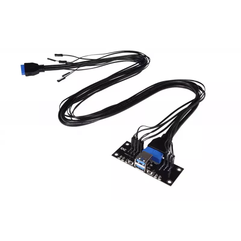 Alphacool I/O ES Panel su kabelių rinkiniu ir USB 3.0, juoda