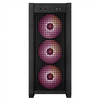 ASUS TUF Gaming GT302 ARGB Midi Tower korpusas, juodas, grūdintas stiklas, 3x140mm priekyje + 1x140mm gale, USB-C