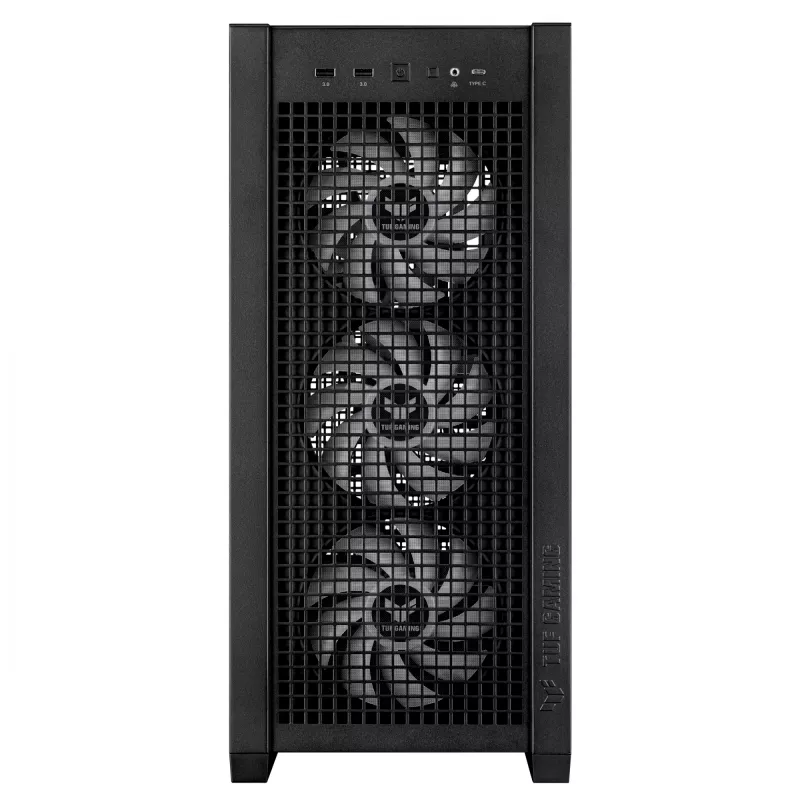 ASUS TUF Gaming GT302 ARGB Midi Tower korpusas, juodas, grūdintas stiklas, 3x140mm priekyje + 1x140mm gale, USB-C