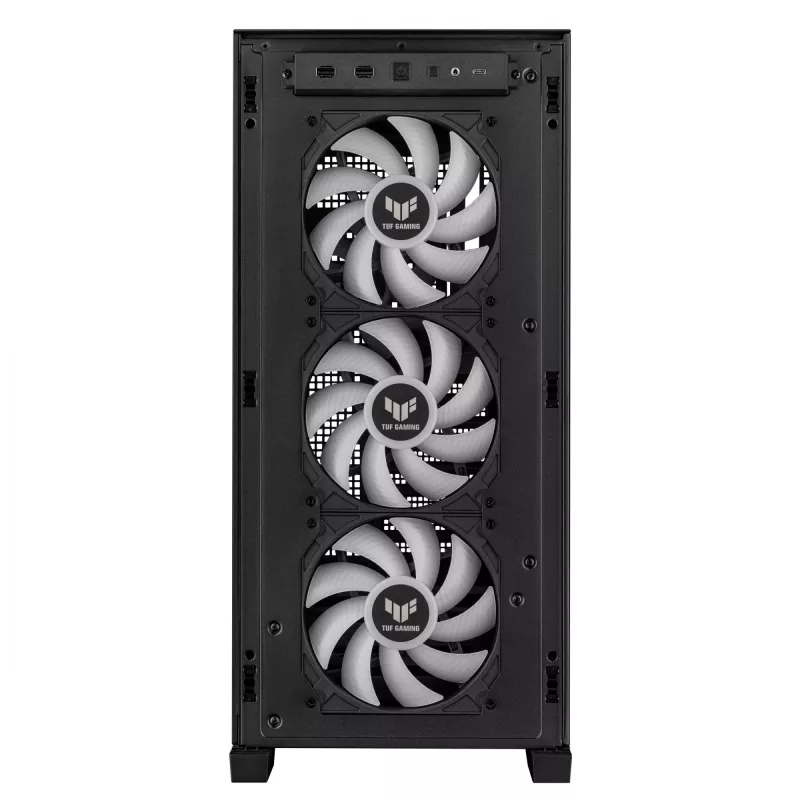 ASUS TUF Gaming GT302 ARGB Midi Tower korpusas, juodas, grūdintas stiklas, 3x140mm priekyje + 1x140mm gale, USB-C