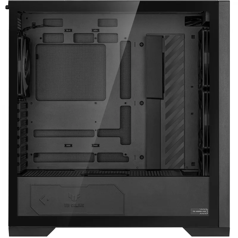 ASUS TUF Gaming GT302 ARGB Midi Tower korpusas, juodas, grūdintas stiklas, 3x140mm priekyje + 1x140mm gale, USB-C