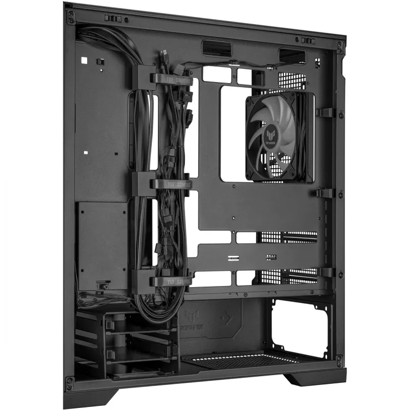 ASUS TUF Gaming GT302 ARGB Midi Tower korpusas, juodas, grūdintas stiklas, 3x140mm priekyje + 1x140mm gale, USB-C