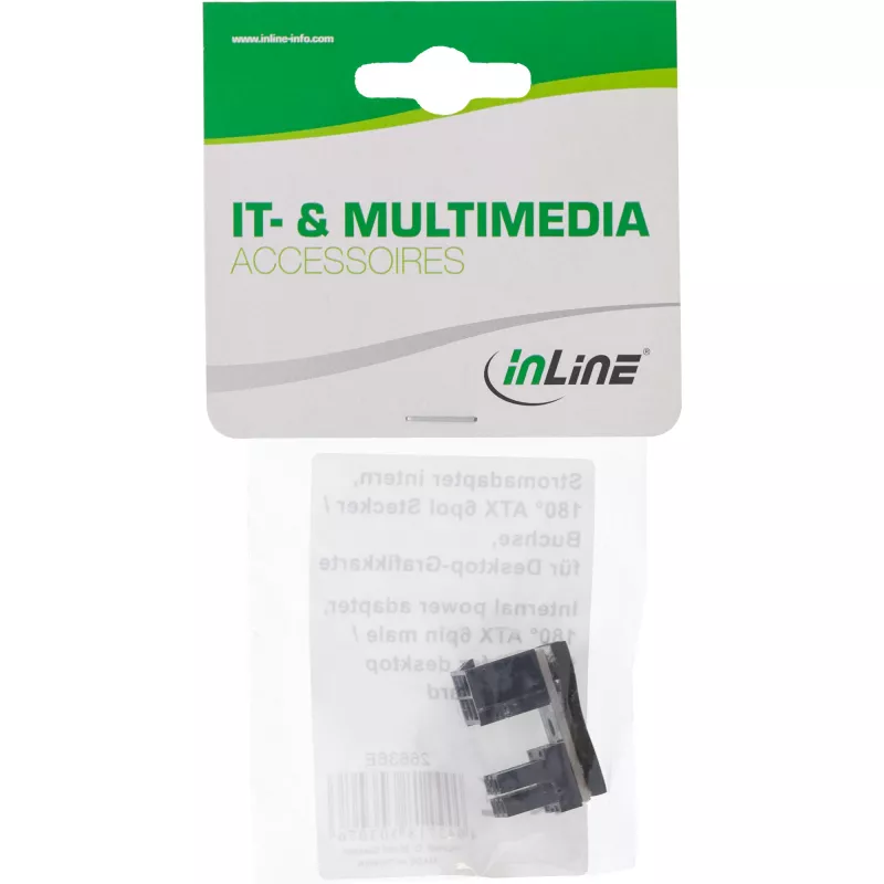 InLine maitinimo adapteris vidinis 180° ATX 6pin kištukas lizdas juodas 26636E