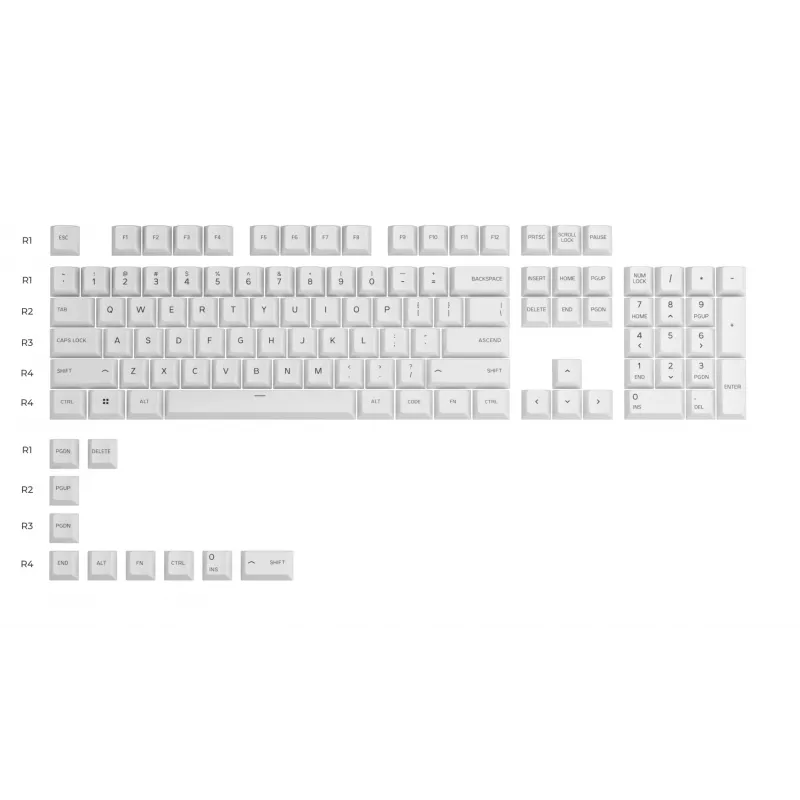 Glorious Gaming GPBT klaviatūros dangteliai (balti)