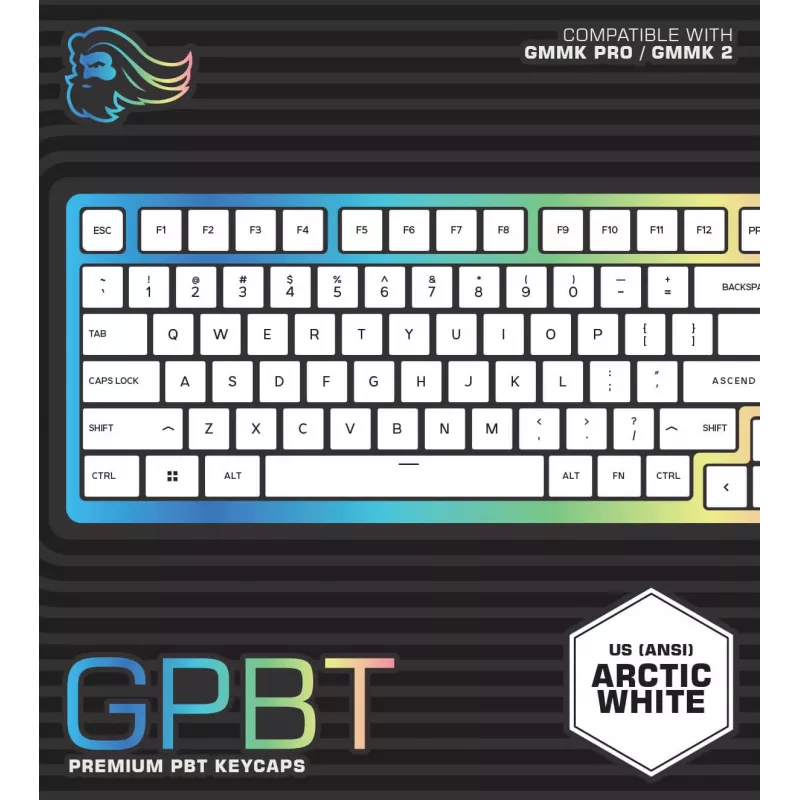 Glorious Gaming GPBT klaviatūros dangteliai (balti)