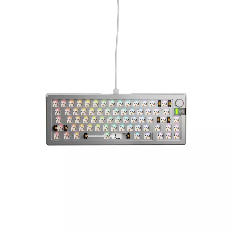 Mechaninė klaviatūra GLORIOUS GMMK 3 PRO 65% Barebones Wired Silver — 65% USB RGB, 2 m laidas