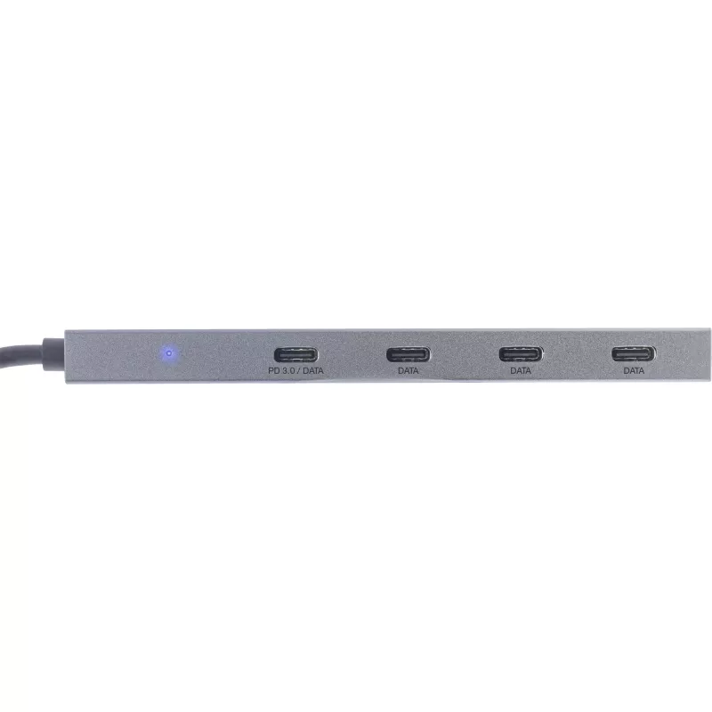 InLine USB 3.2 Gen.2 4 prievadų USB-C šakotuvas, aliumininis korpusas, OTG, 10 Gb/s