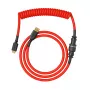Susuktas USB laidas GLORIOUS GMMK Crimson Red – nuimamas klaviatūros laidas, spyruoklinis dizainas
