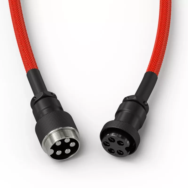 Susuktas USB laidas GLORIOUS GMMK Crimson Red – nuimamas klaviatūros laidas, spyruoklinis dizainas