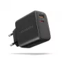 AXAGON ACU-PQ45 USB-C/USB-A 45W GaN greitasis įkroviklis (QC 3.0/4+, PD 3.0, PPS, AFC, FCP, SFC) juodas