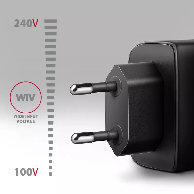 AXAGON ACU-PQ45 USB-C/USB-A 45W GaN greitasis įkroviklis (QC 3.0/4+, PD 3.0, PPS, AFC, FCP, SFC) juodas
