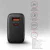 AXAGON ACU-PQ45 USB-C/USB-A 45W GaN greitasis įkroviklis (QC 3.0/4+, PD 3.0, PPS, AFC, FCP, SFC) juodas