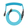 Suvyniotas USB laidas GLORIOUS GMMK Electric Blue – nuimamas klaviatūros laidas su stačiakampėmis jungtimis