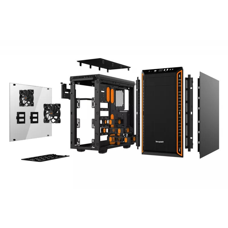 be quiet Pure Base 600 Window Midi Tornas Juodas, Oranžinis