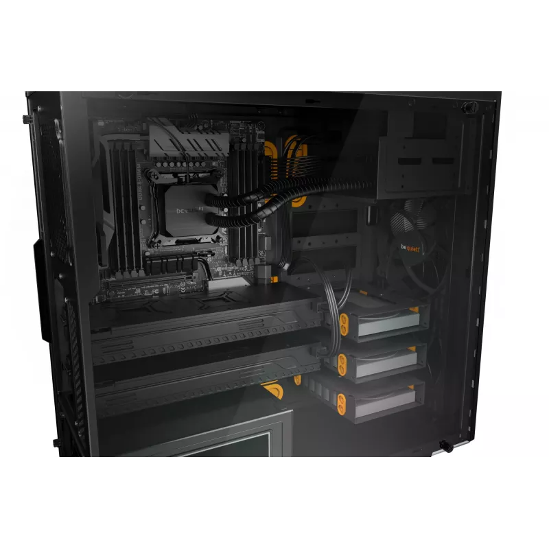 be quiet Pure Base 600 Window Midi Tornas Juodas, Oranžinis