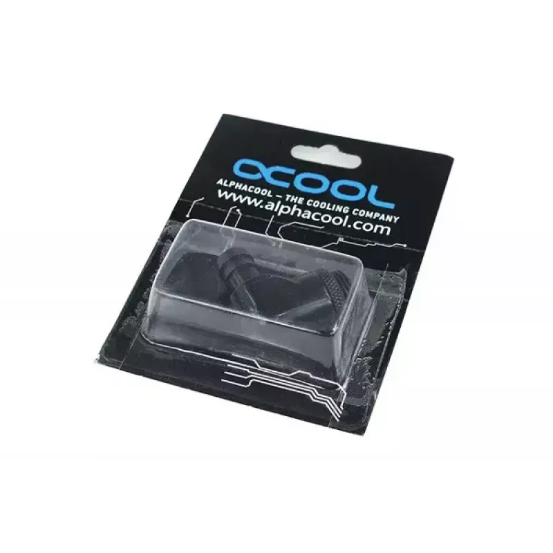 Alphacool 17136 žalvarinė jungtis juoda 35 mm plotis 17 mm gylis 29 mm aukštis