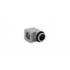 EK-Quantum Torque Micro Rotary 90° adapteris – žalvarinis, satino sidabro/titano apdaila, 20,8 mm aukštis, 16,5 mm skersmuo