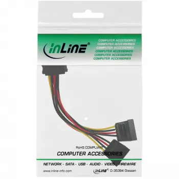InLine SATA Y formos maitinimo laidas SATA moteriška / 2x SATA vyriška 0,15 m