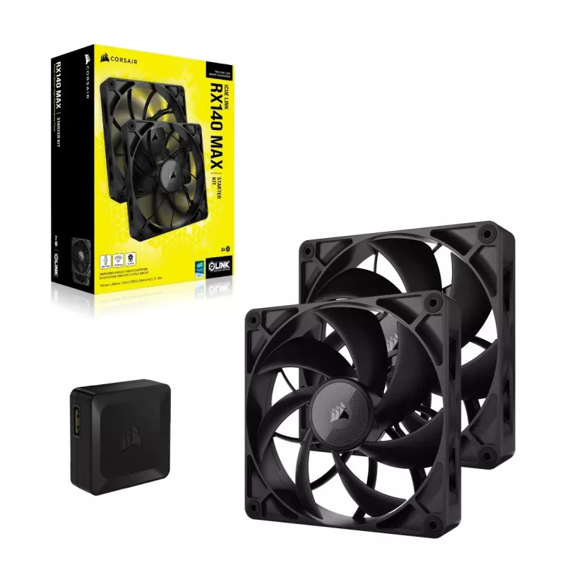 Ventiliatorius Corsair iCUE LINK RX140 MAX 14 cm Juodas 300-1600 RPM