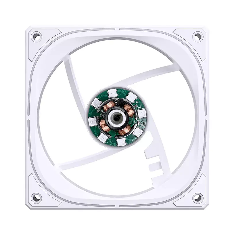 Jonsbo FR-505WR FR-505 ARGB PWM korpuso ventiliatorius su atvirkštinėmis mentėmis, 120 mm, 47,17 CFM, baltas