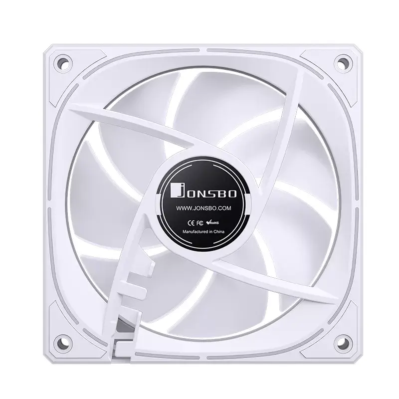 Jonsbo FR-505WR FR-505 ARGB PWM korpuso ventiliatorius su atvirkštinėmis mentėmis, 120 mm, 47,17 CFM, baltas