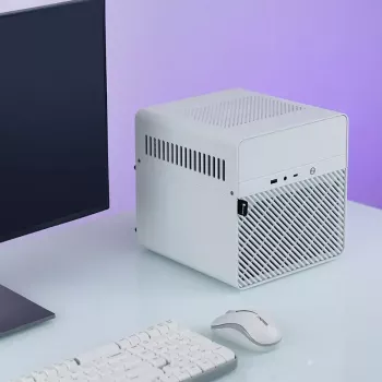 Kompiuterio korpusas Jonsbo N2 Cube White SFX 120mm ventiliatoriai 2.5 3.5 HDD