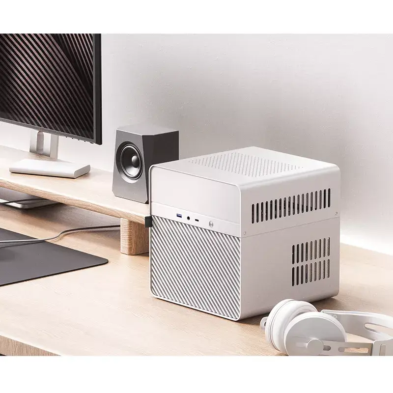 Jonsbo N2 Mini-ITX NAS korpusas, kubas, aliuminis/plienas, baltas