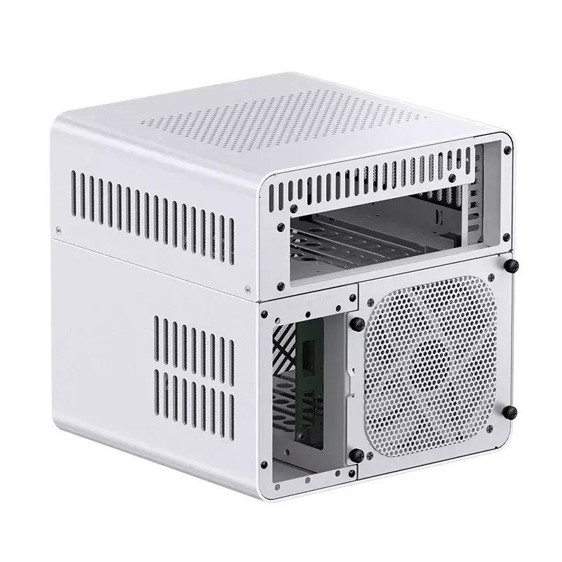 Jonsbo N2 Mini-ITX NAS korpusas, kubas, aliuminis/plienas, baltas