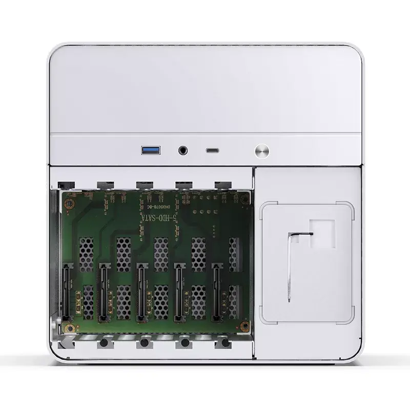 Jonsbo N2 Mini-ITX NAS korpusas, kubas, aliuminis/plienas, baltas