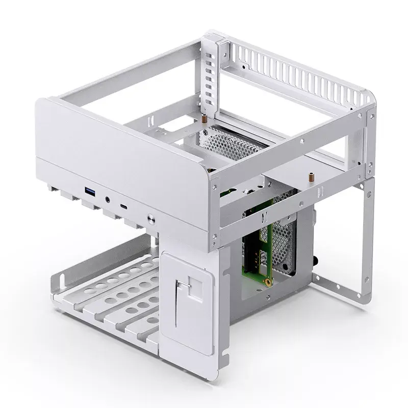 Jonsbo N2 Mini-ITX NAS korpusas, kubas, aliuminis/plienas, baltas