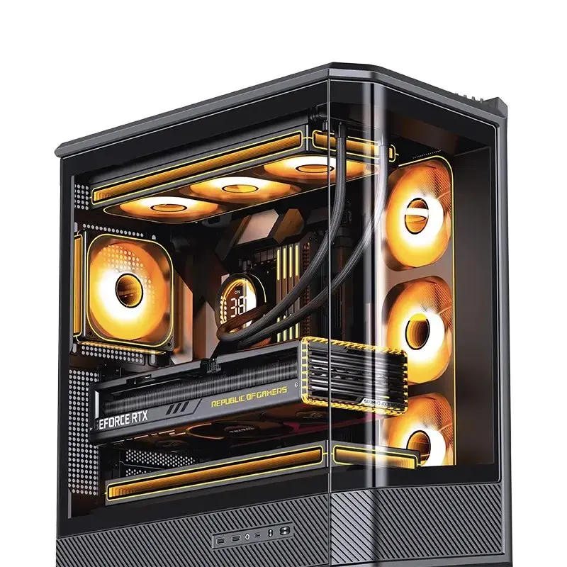 Kompiuterio korpusas Jonsbo D400 Midi Tower ATX, grūdintas stiklas, juodas