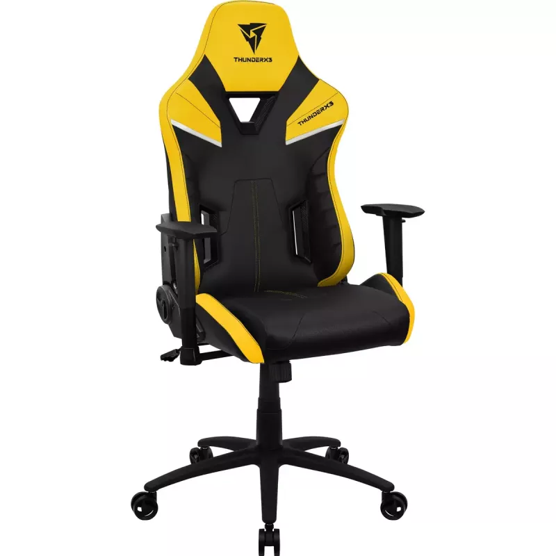 Universali žaidimų kėdė ThunderX3 TC5 Air Tech su paminkštinta sėdyne, juoda/geltona