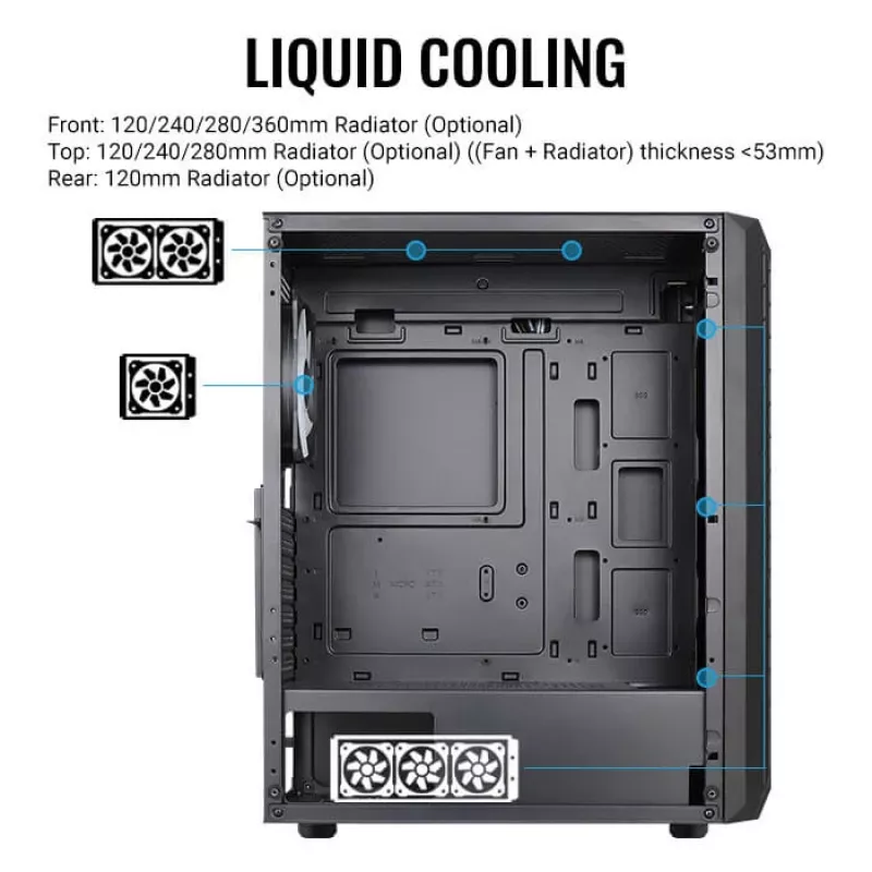 PC korpusas Aerocool Beam-G-BK-V1 Mini Tower juodas