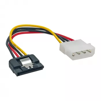 InLine SATA maitinimo adapterio kabelis 4 kontaktų Molex / 15 kontaktų SATA su fiksatoriumi 0,15 m