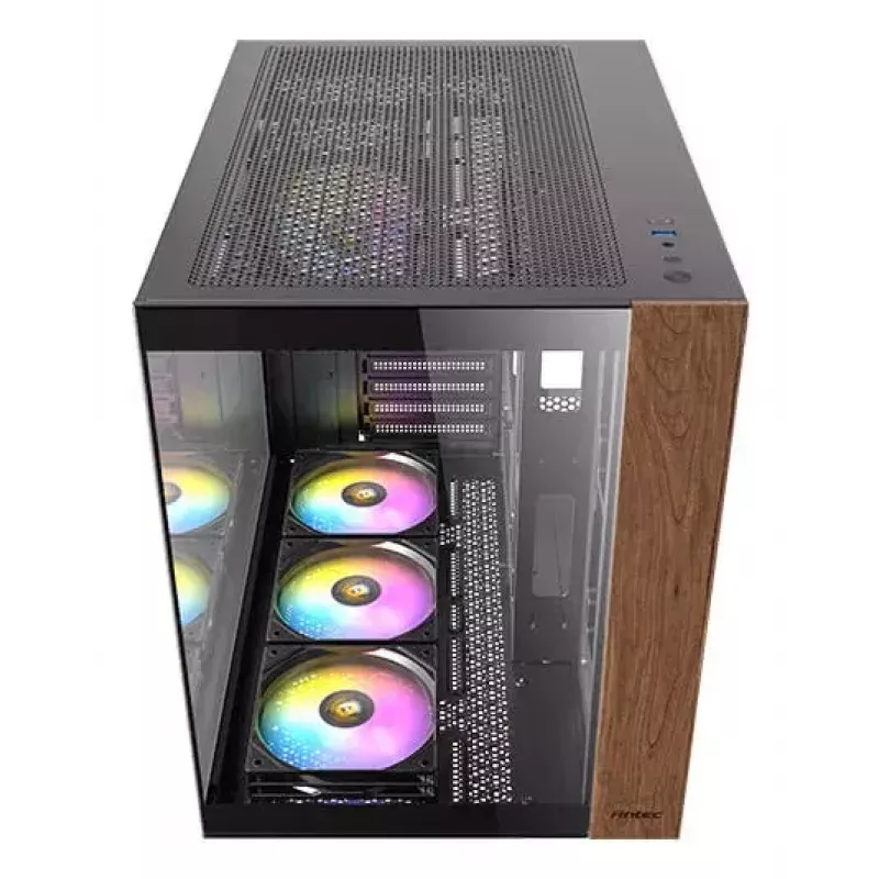 PC korpusas Antec CX800 Midi Tower juodas, medžio akcentai