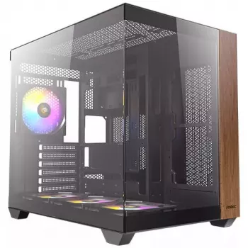 PC korpusas Antec CX800 Midi Tower juodas, medžio akcentai