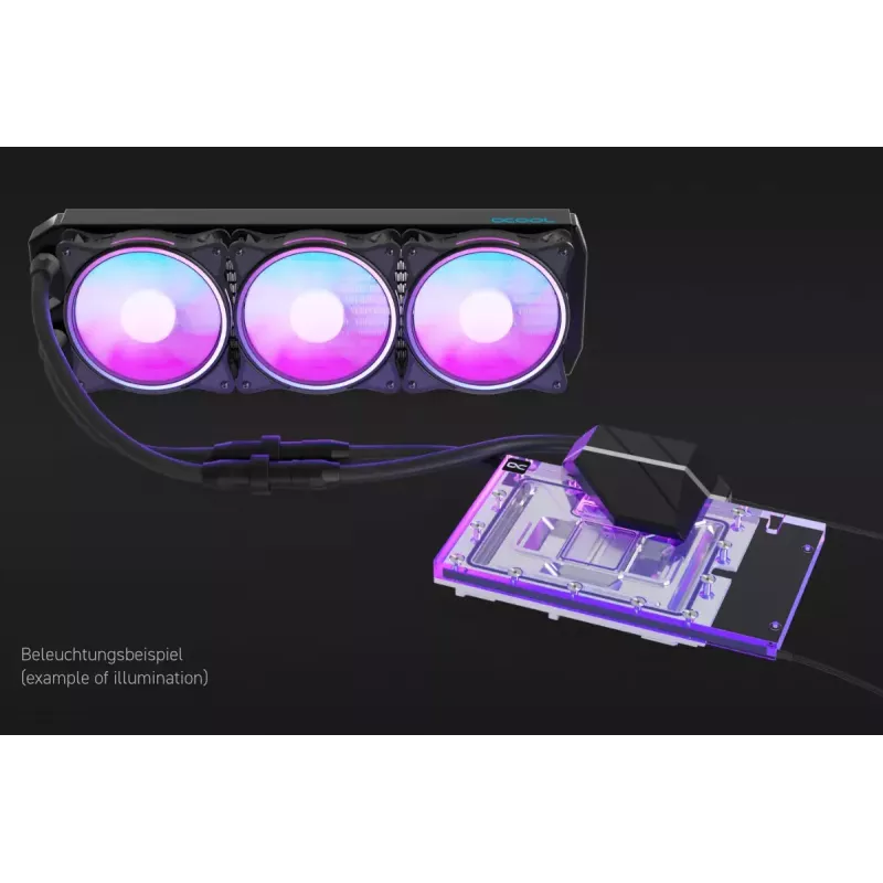 Alphacool Eiswolf 2 AIO 360 mm GPU aušintuvas, skirtas RTX 4090 Founders Edition su galine plokšte