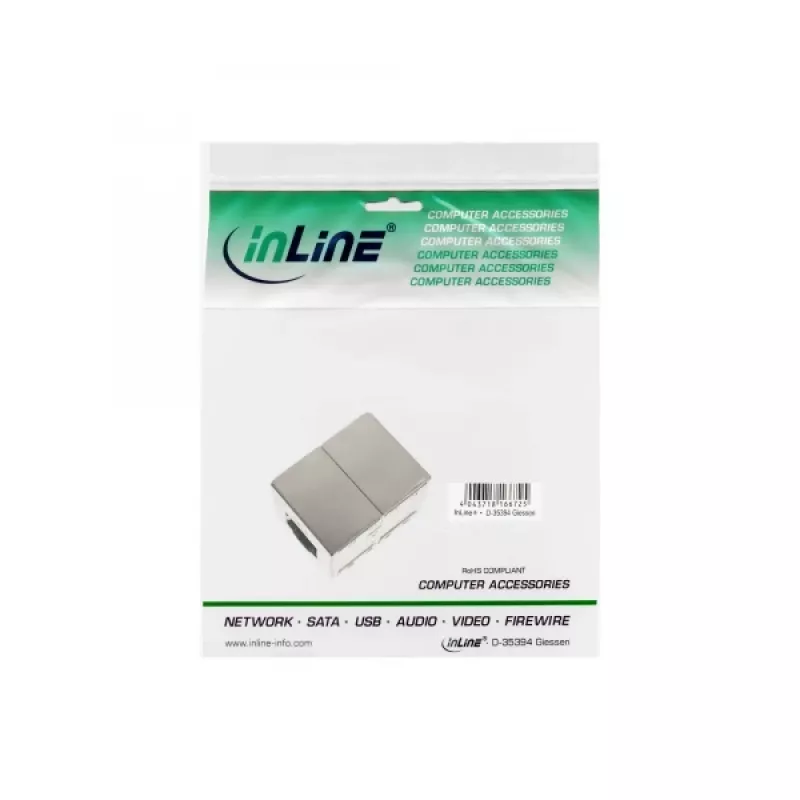 InLine Cat.6 adapteris visiškai ekranuotas metalinis 2x RJ45 motina-motina tiesioginis