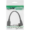 InLine DisplayPort 1.4 adapterinis kabelis M/F, 8K4K, stačiu kampu į dešinę, juodas/auksinis