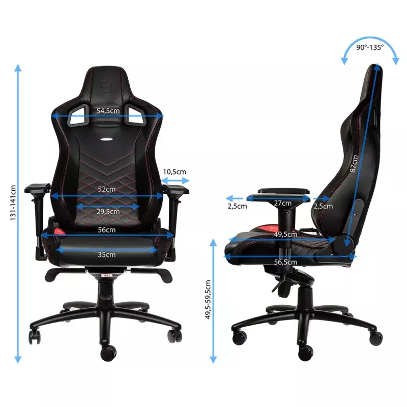 Žaidimų kėdė noblechairs EPIC Padded seat Black Red 120 kg