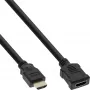 InLine HDMI ilginimo laidas, High Speed HDMI, M/F, juodas, paauksuoti kontaktai, 3 m