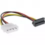 InLine SATA maitinimo adapterio laidas 1x 4 kontaktų (Molex) / 15 kontaktų SATA kampu į viršų 29670X