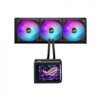 Skysčio aušintuvas ASUS ROG Ryuo IV SLC 360 ARGB — 120 mm ventiliatoriai, 360 mm radiatorius, juodas